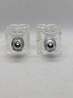 Vintage Cut Glass Salt and Pepper Shakers 2 1/2 Inches Tall