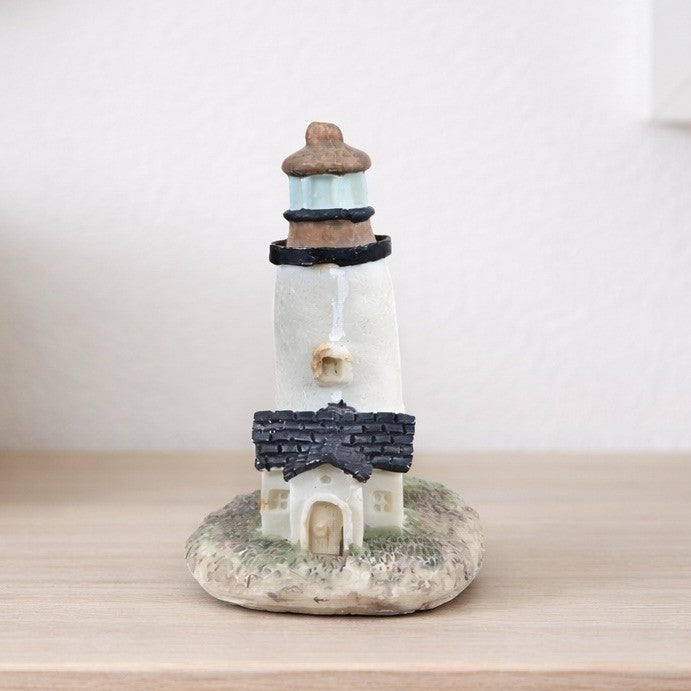 Mini Coastal Lighthouse Figurine Resin Nautical Decor Small Shelf Accent