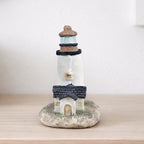 Mini Coastal Lighthouse Figurine Resin Nautical Decor Small Shelf Accent