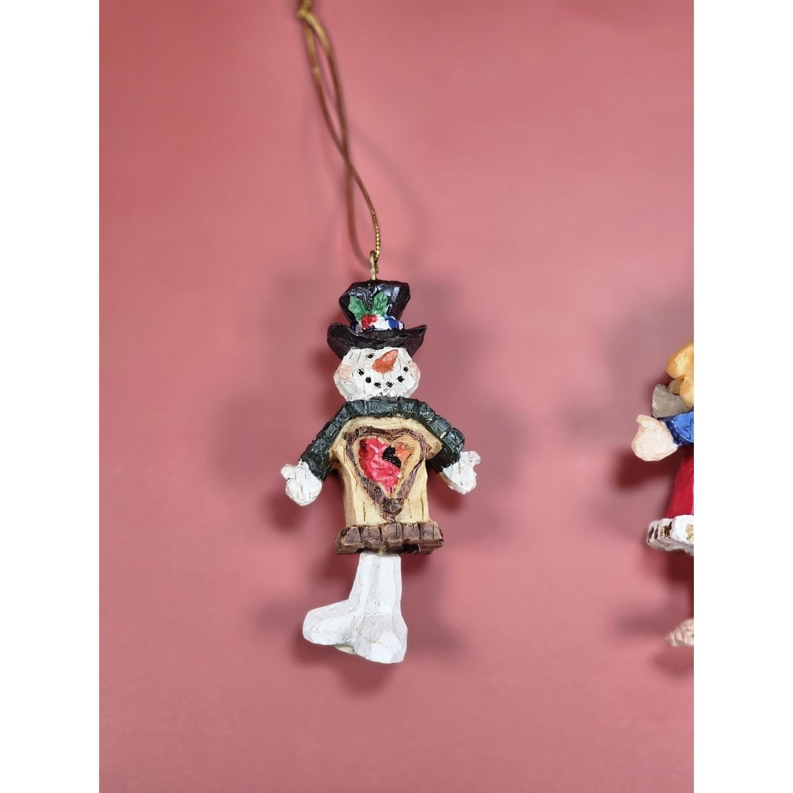 Vintage Christmas Ornaments Snowman Angel Figurines Holiday Decor Set