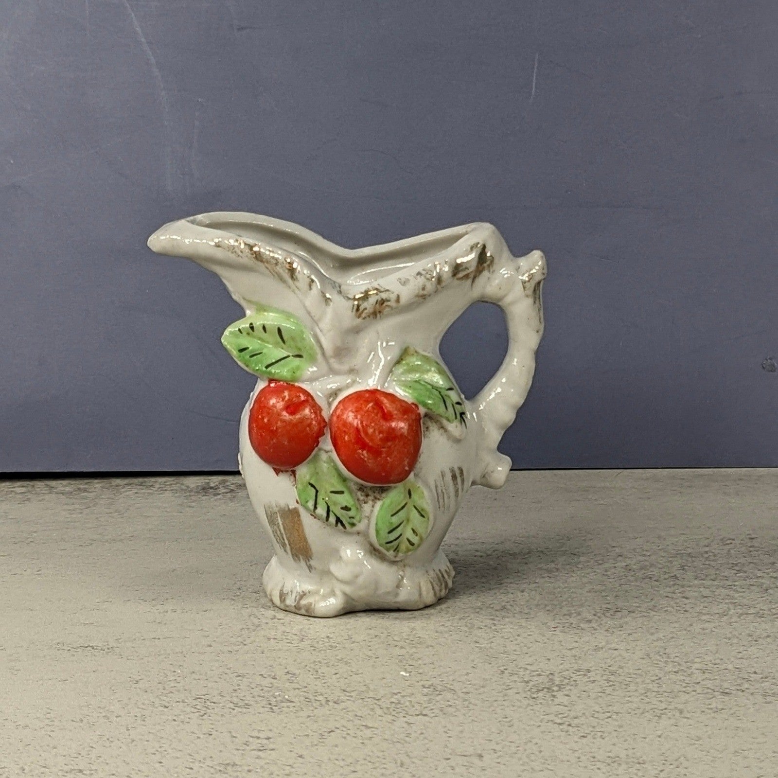 Vintage Japan Apple Creamer Pitcher Mini Ceramic Fruit Decor