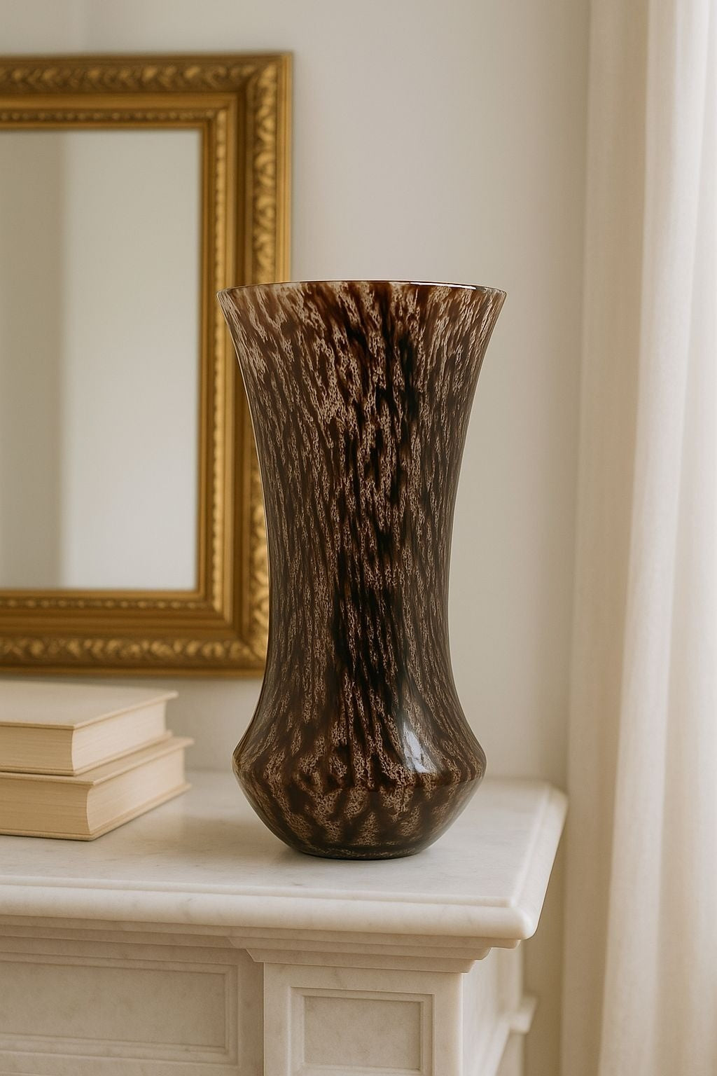 Vintage Red Speckled Glass Vase