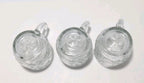 Set of 3 Princess House Fantasia Clear Glass Poinsettia Design Coffee Mug Cup