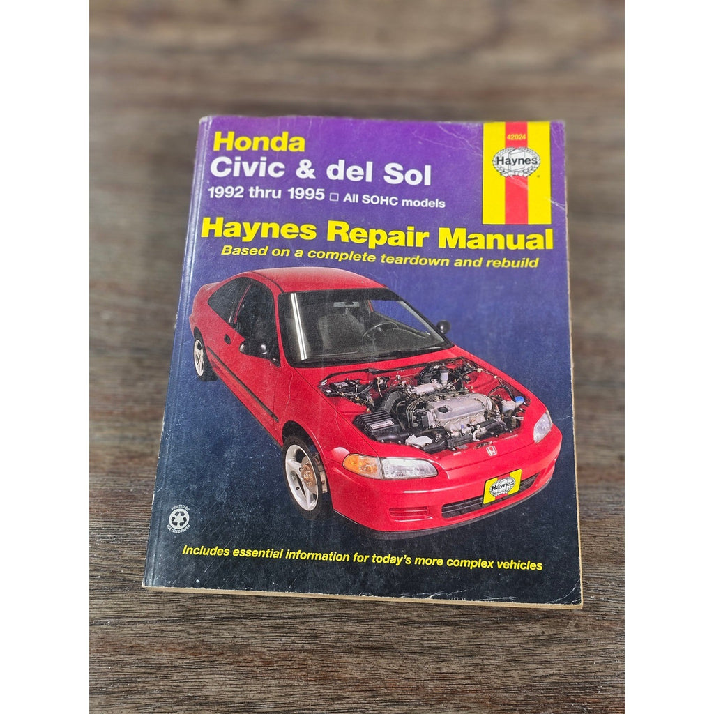 Honda Civic Del Sol Haynes Repair Manual 1992-1995 SOHC Models