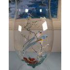 Vintage Hand Blown Glass Hurricane Globe 11.5" Colonial Candle Shade