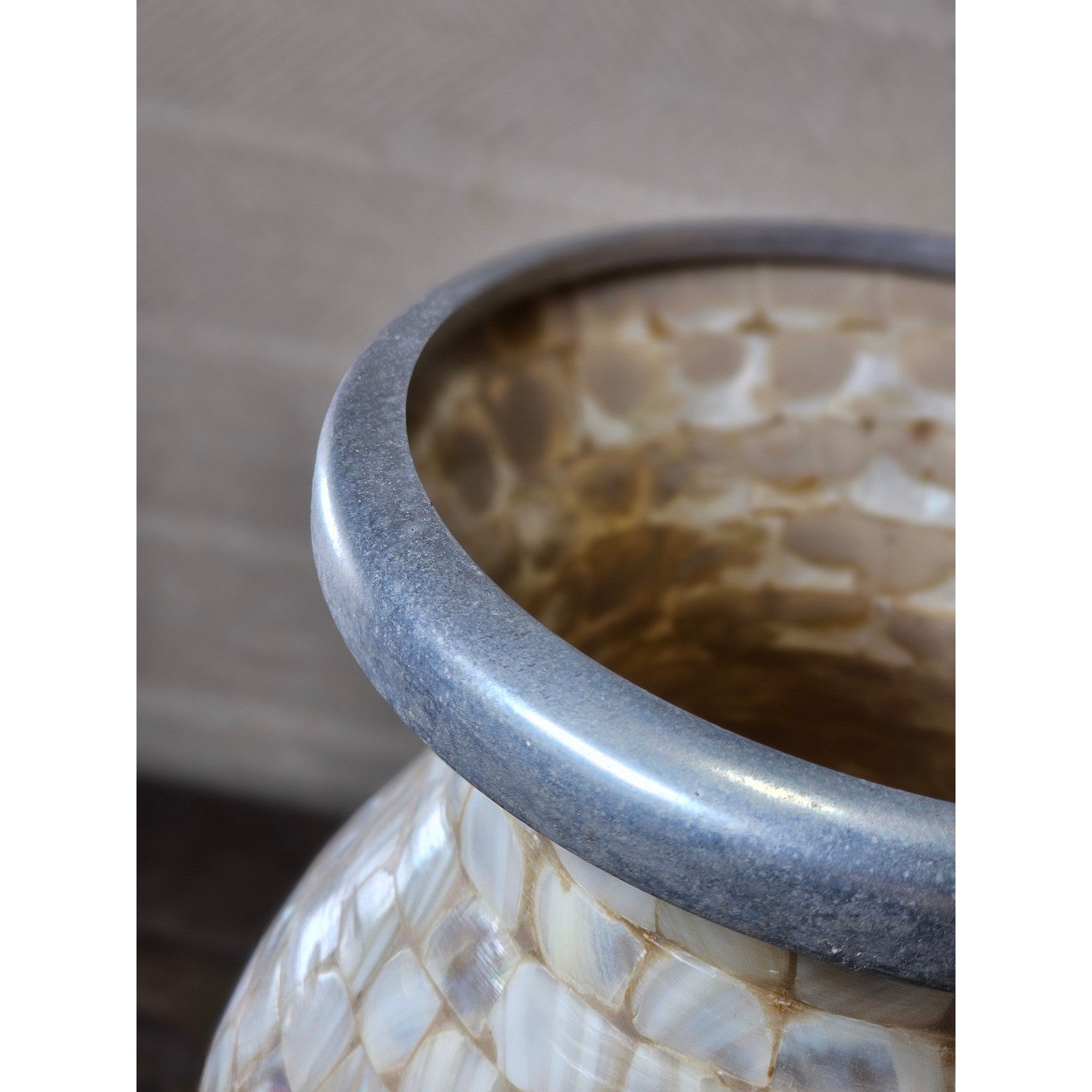 Towle Vintage Capiz Shell Table Lamp 16" Coastal Silver Accent
