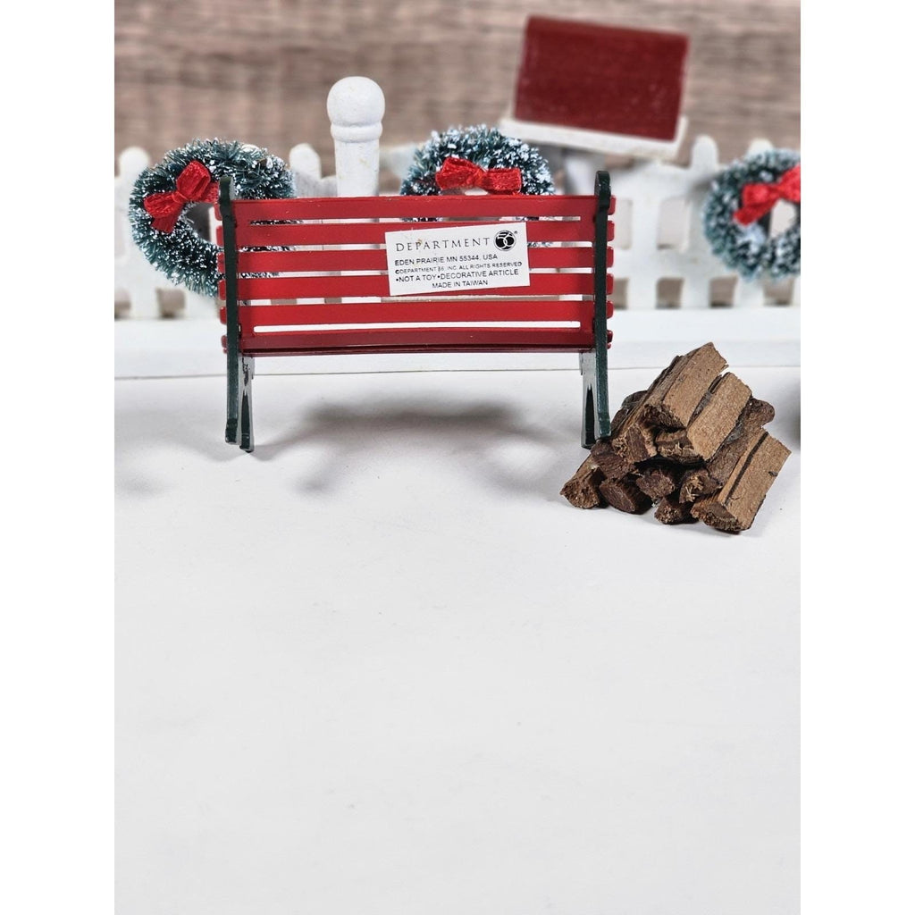 Vintage Lemax Christmas Village Accessories Fence Bench Firewood Set