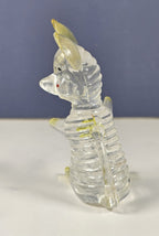Set Of 2 Lucite Clear Acrylic Mouse Figurines 2 3/4 Inches With Yellow Ears & Ac