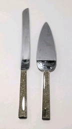 Glitter Diamonds Galore Wedding Cake Knife & Server Set — Sparkling Stainless