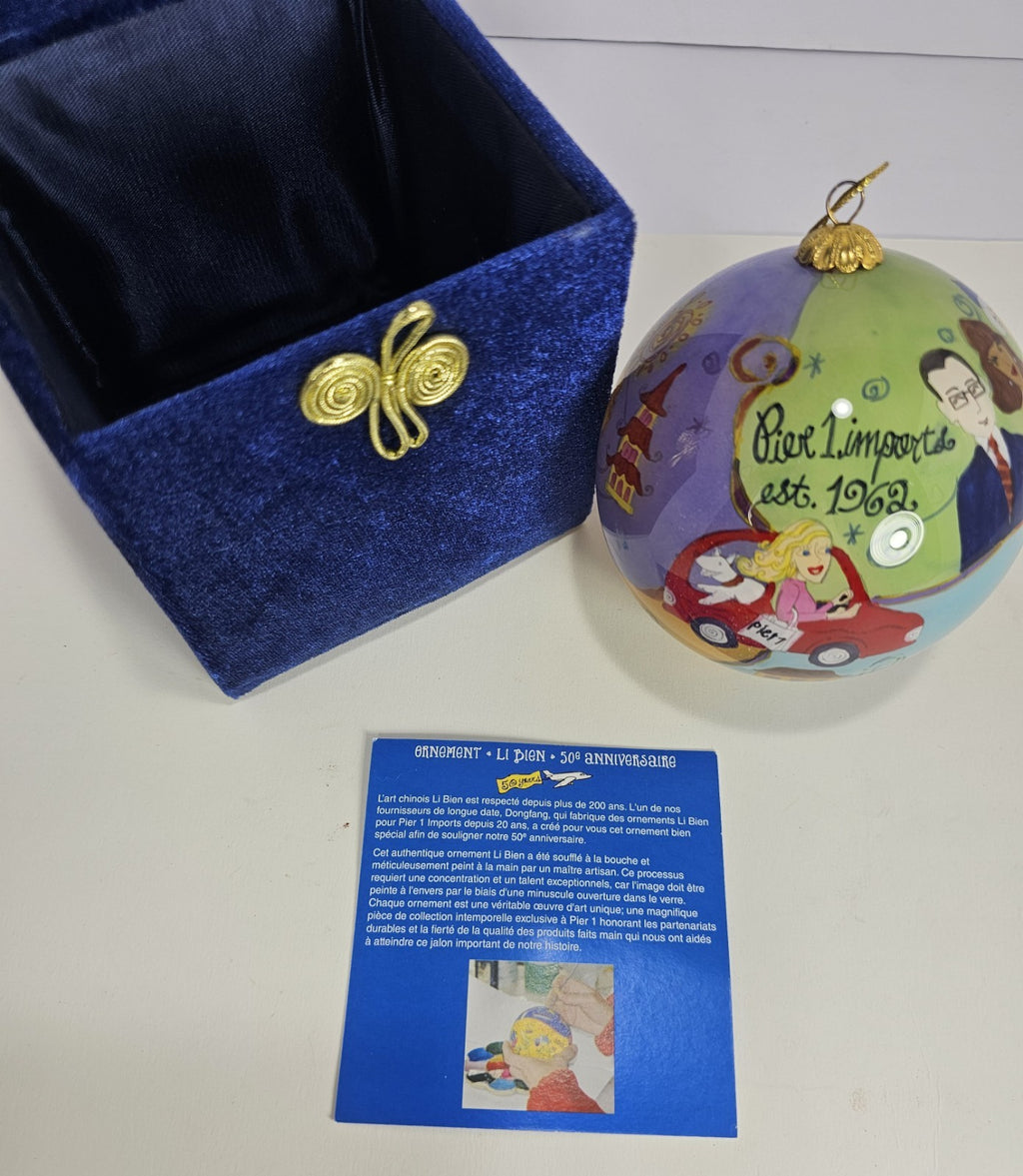 Pier 1 Imports Li Bien Toy Store Handpainted Glass Christmas Ornament 2012