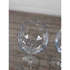 Vintage Clear Bowl Wine Glasses Set of 2 Stemware 8.5" Tall
