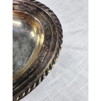 Vintage Silver Plated Oval Serving Dish Twisted Rope Edge 12x9