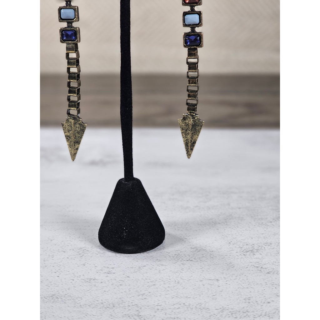 Vintage Arrow Dangle Earrings Red White Blue Boho Drop Jewelry