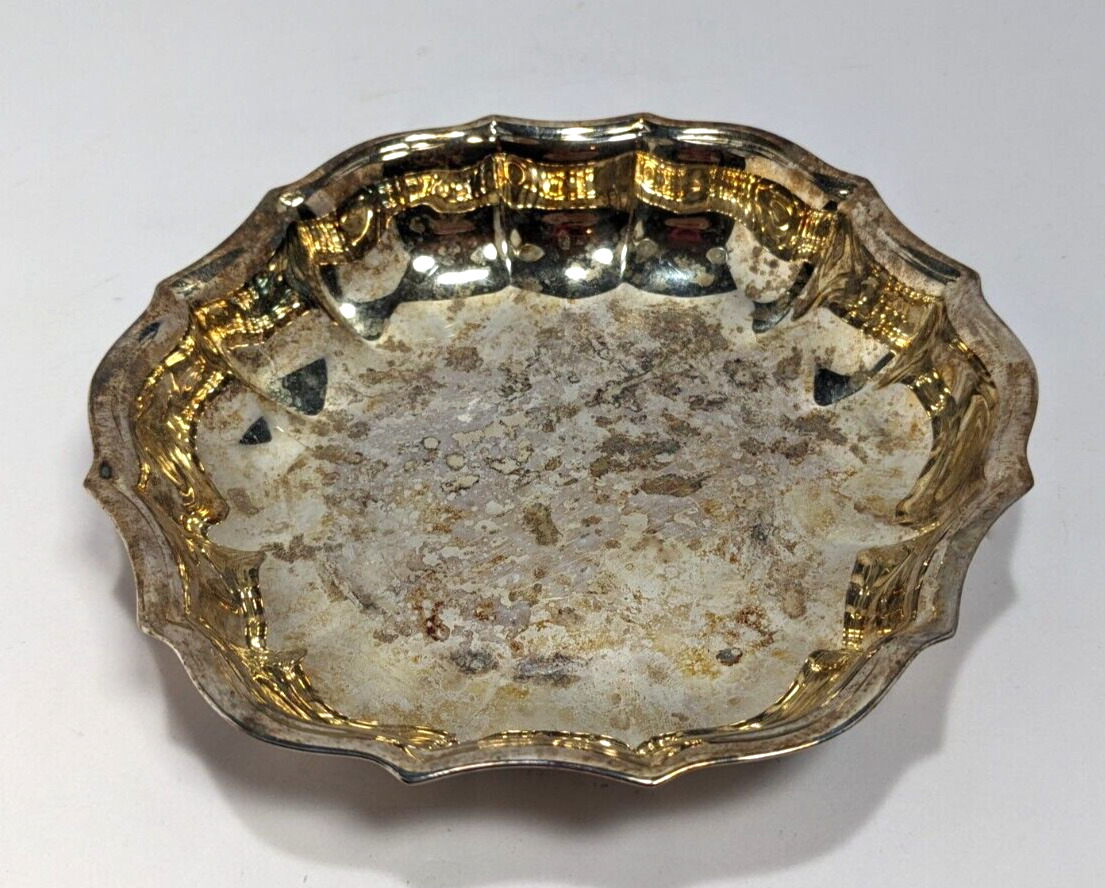 Vintage Oneida Silver Plate Scalloped Edge Candy Serving Dish 5.5"