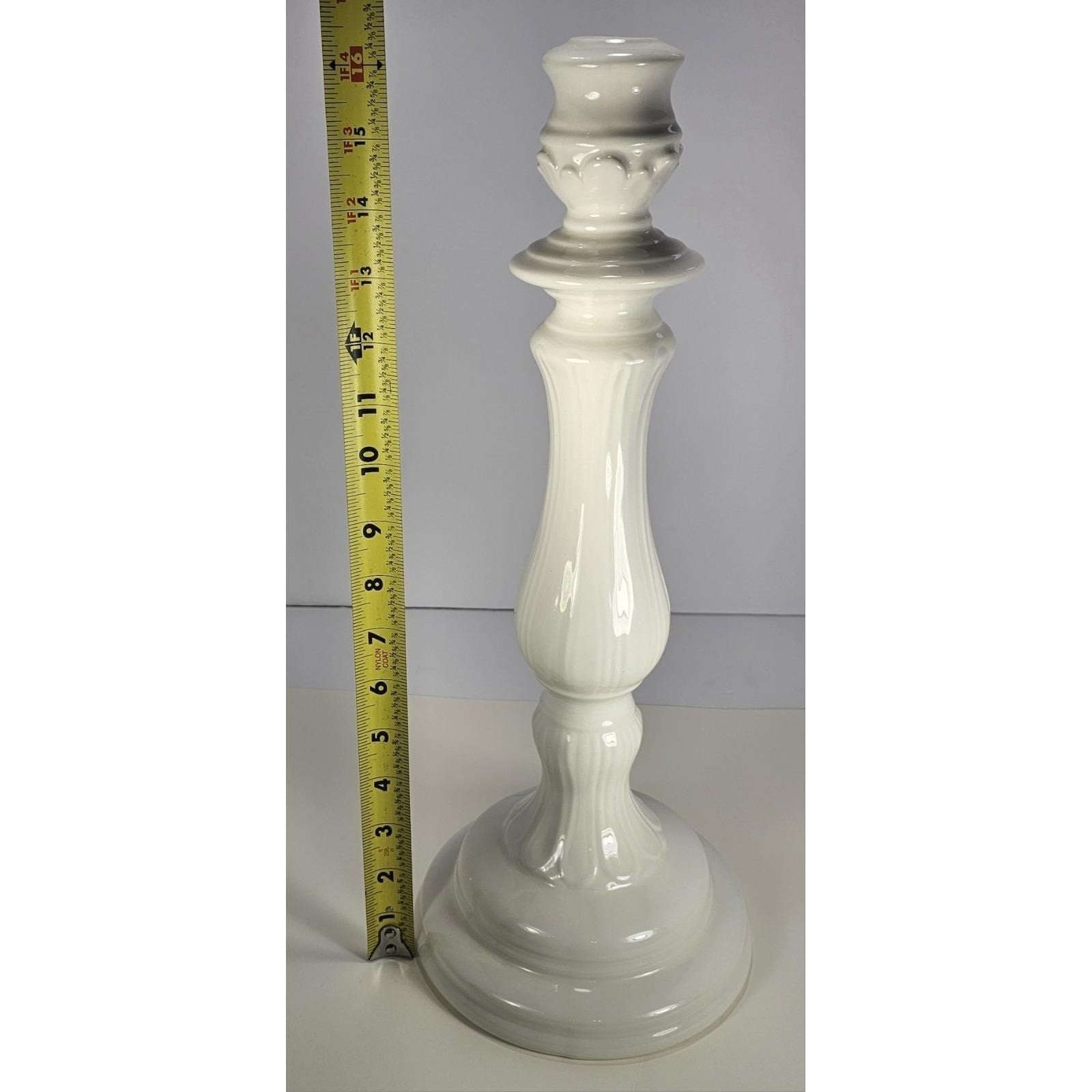 Vintage Williams-Sonoma Italian White Porcelain Pillar Candle Holder 16.25"