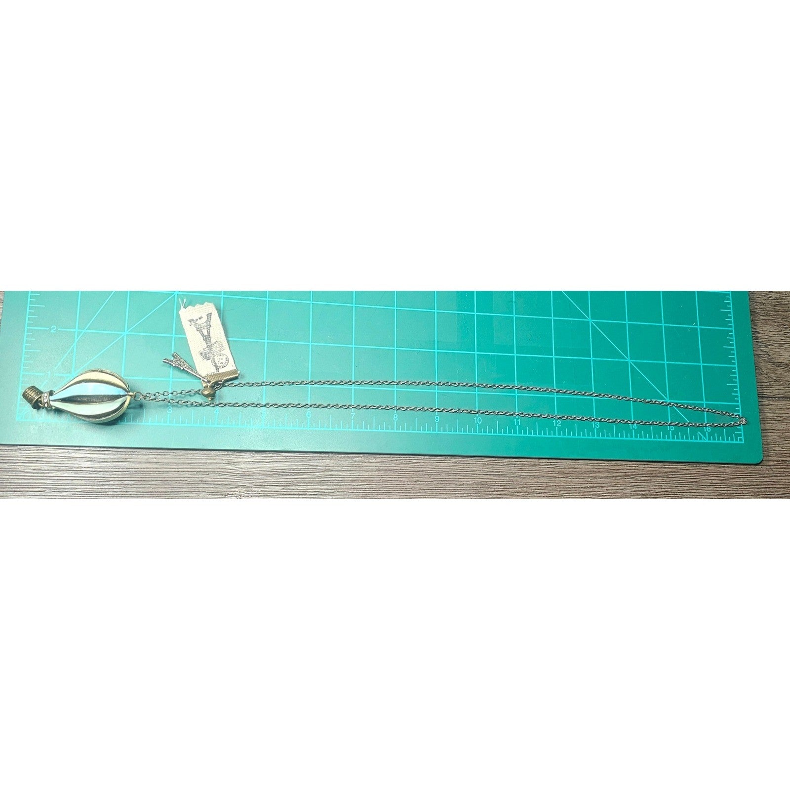 Vintage Hot Air Balloon Necklace Paris Eiffel Tower Charm Long Chain