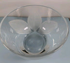 Vintage Crystal Etched Frosted Leaf Vase