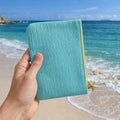 IPSY Turquoise Glam Bag Wave Texture Starfish Zipper Makeup Pouch