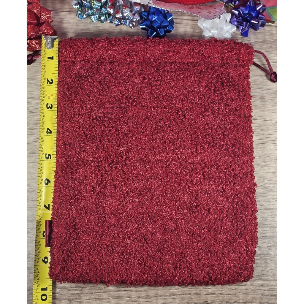 Ipsy Glam Bag Plus Red Drawstring Makeup Bag Plush Cosmetic Pouch