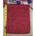 Ipsy Glam Bag Plus Red Drawstring Makeup Bag Plush Cosmetic Pouch