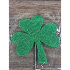 Set of 4 Green Polka Dot Clover Sprays 19" Glitter St Patrick Picks