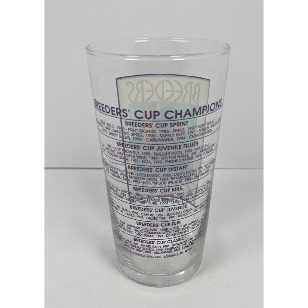 Breeders Cup Glass Belmont Park Libbey Racing Collectible 1995