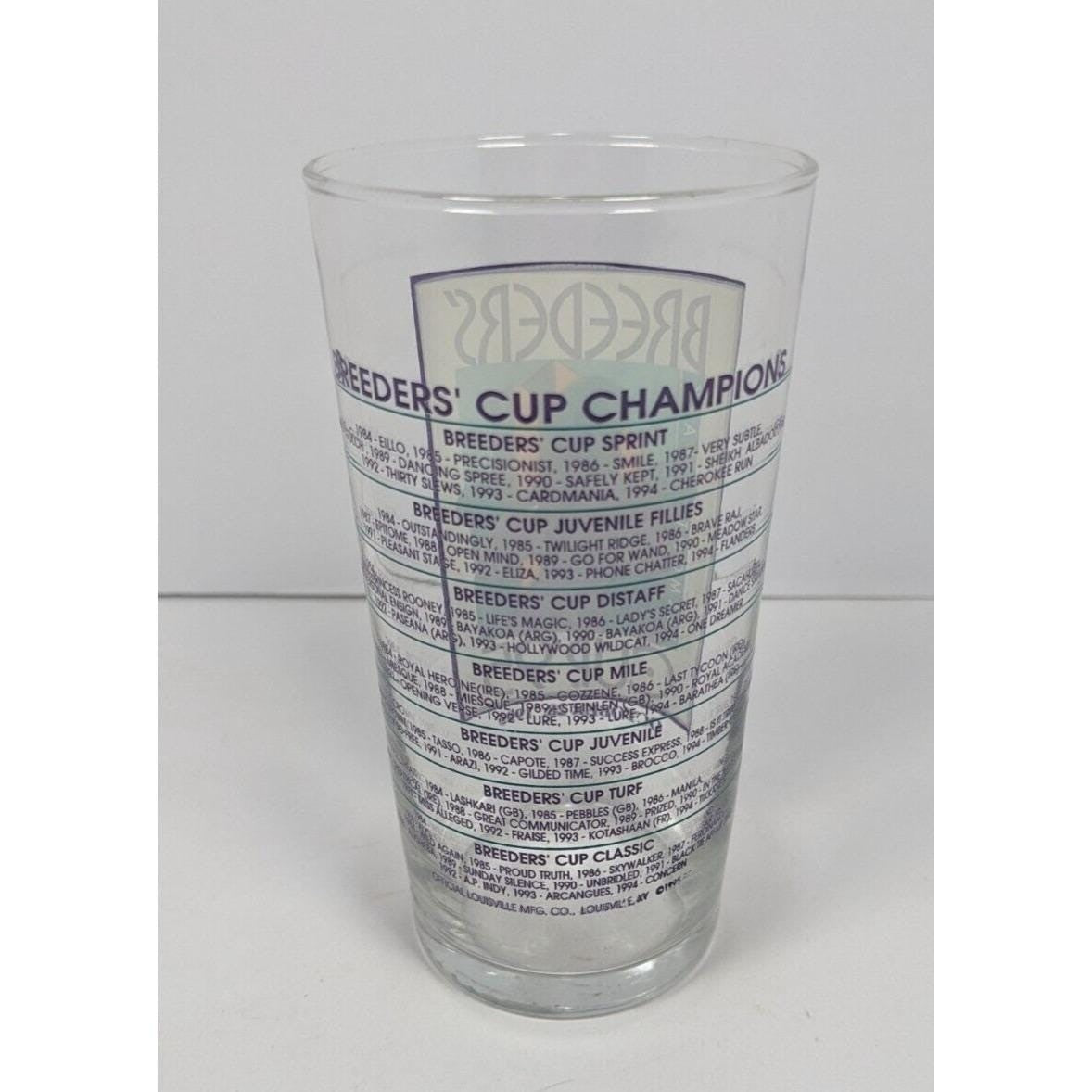 Breeders Cup Glass Belmont Park Libbey Racing Collectible 1995