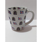 Iceland Porcelain Mug Flags Crests Gold Lettering Souvenir Cup