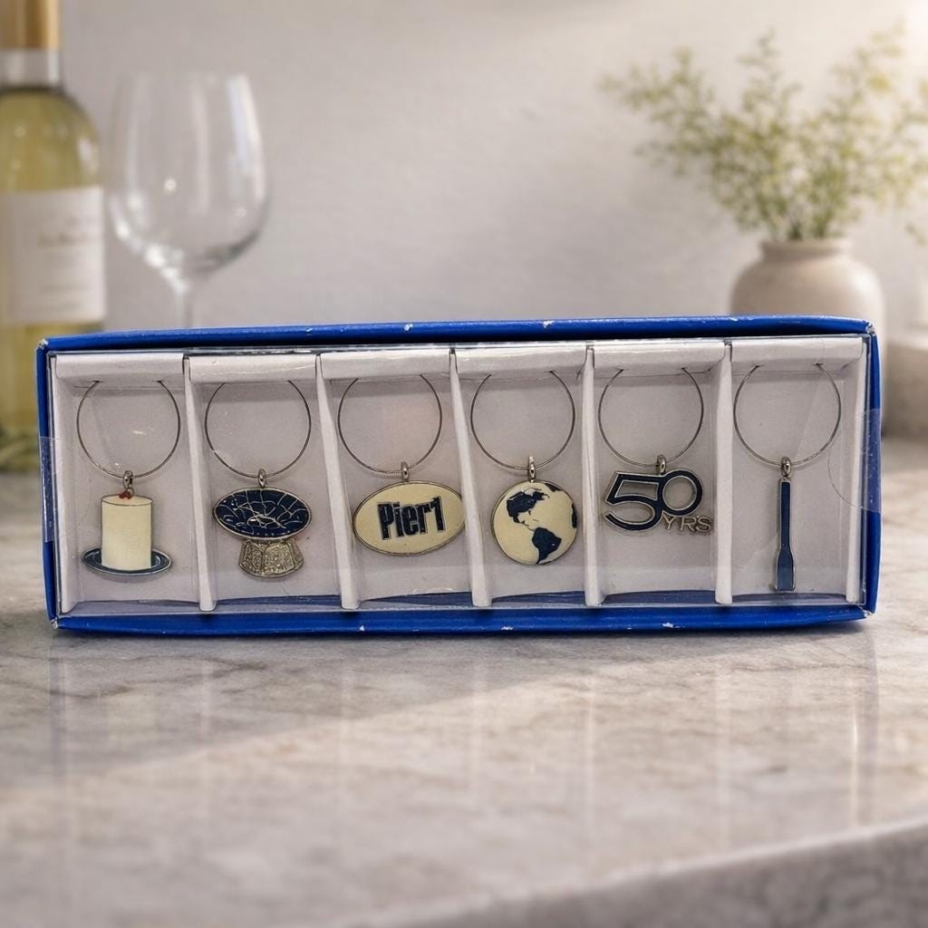 Pier 1 50th Anniversary Wine Glasses Set of 6 Vintage