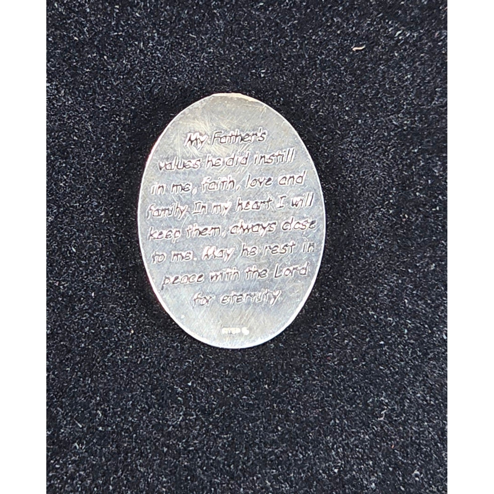 Vintage Father Memorial Pocket Token Faith Cross Heart Coin