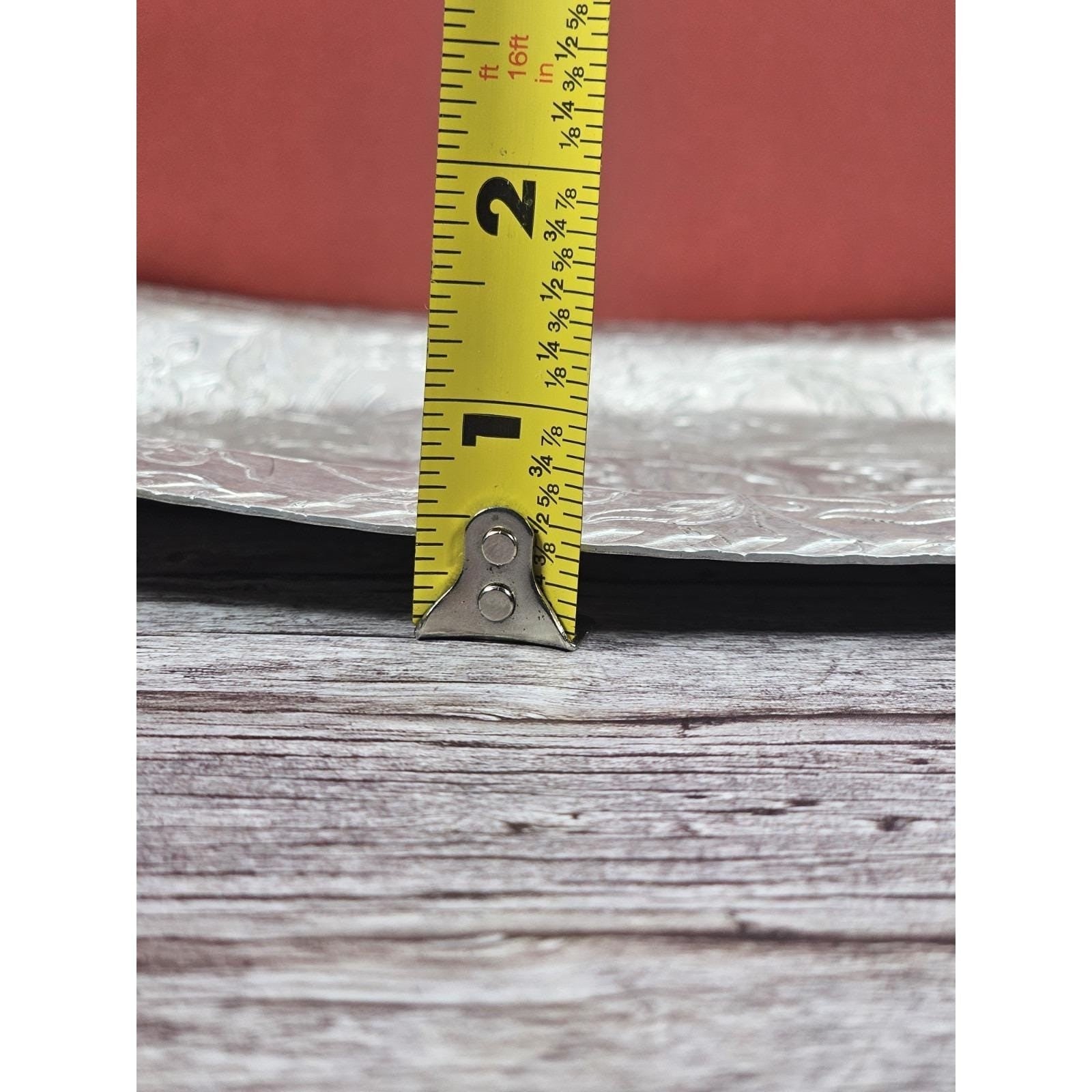 Vintage Aluminum Floral Etched Serving Tray 13x7 Decorative Rectangle