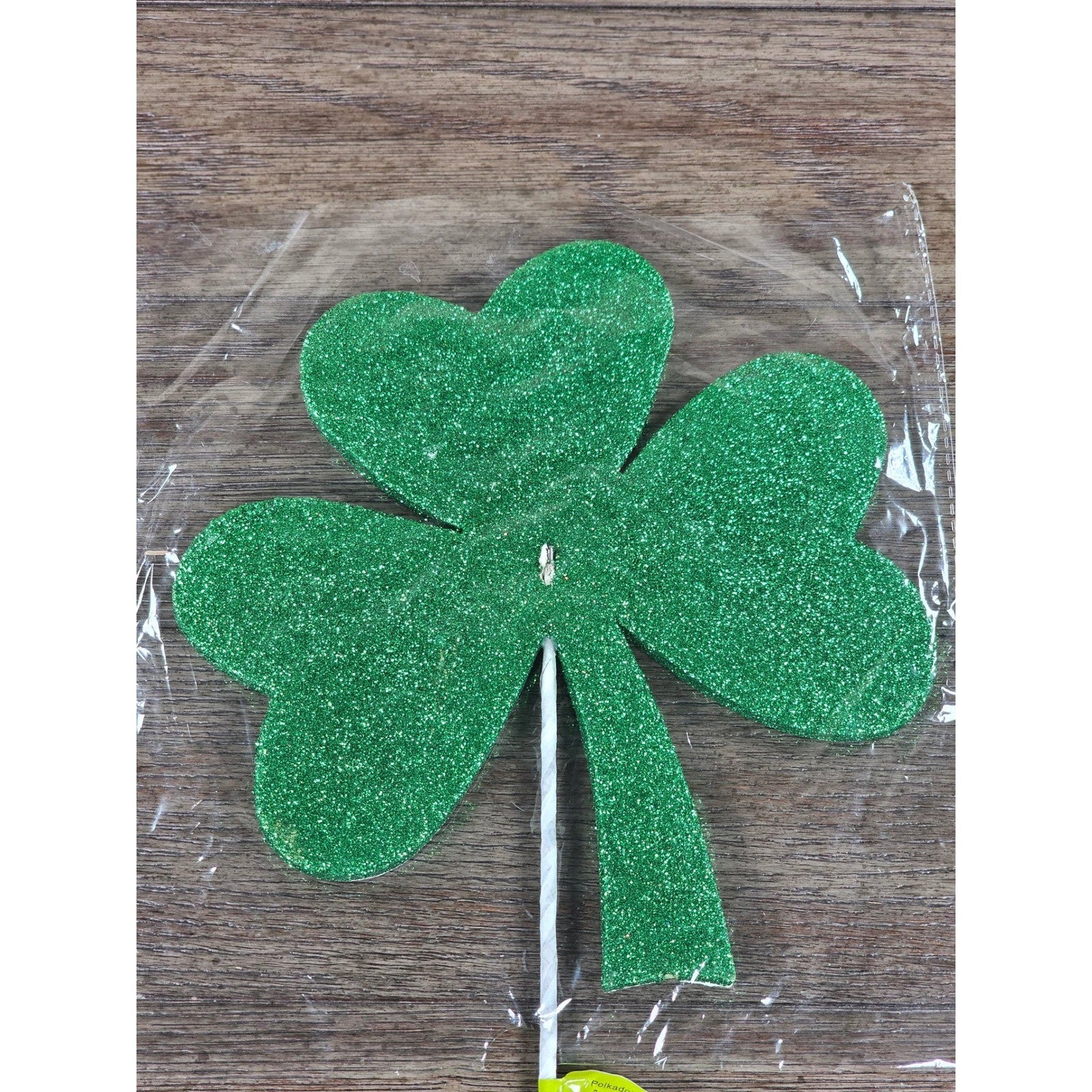 Set of 4 Green Polka Dot Clover Sprays 19" Glitter St Patrick Picks