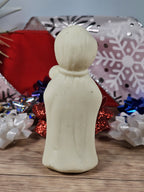 1980s Vintage White & Gold Tone 3½″ Nativity Wise Man Figurine Holding Lamb