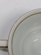 Floral Design Condol Saucer And Tea Cup With Gold Trim