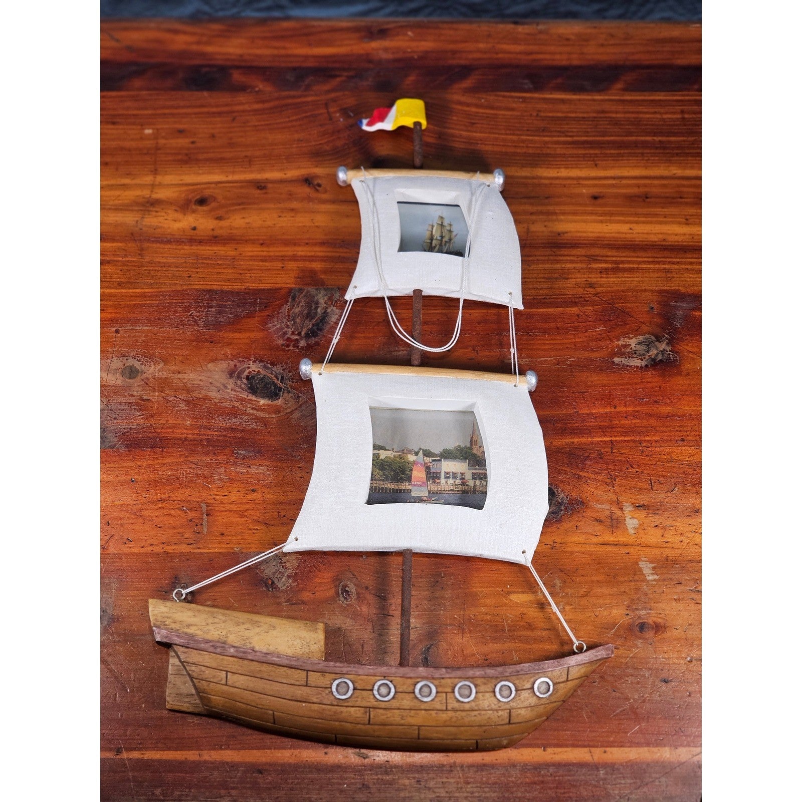 Nautical Ship Photo Frame Wall Decor Vintage Sailing Ship Art Display