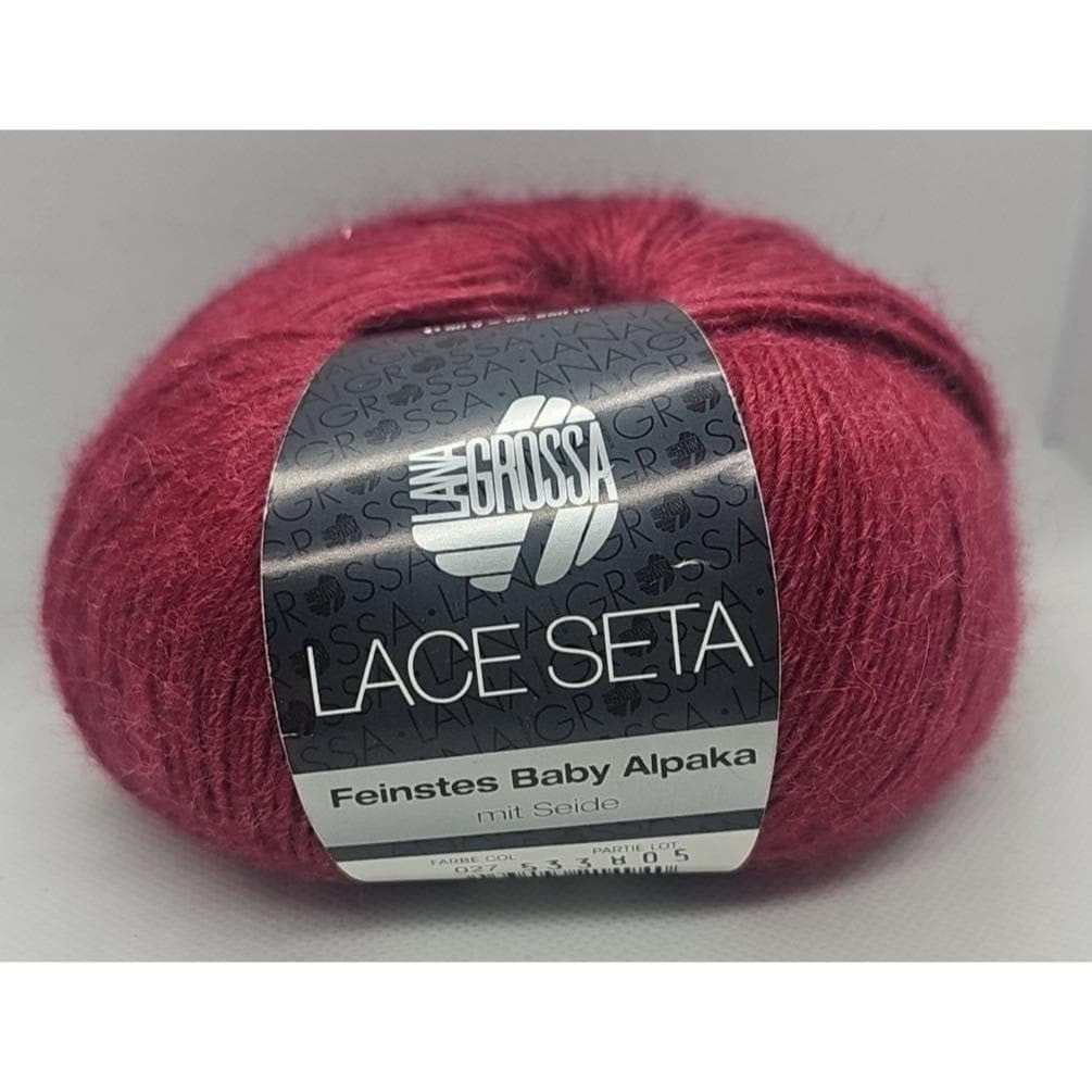 Lana Grossa Lace Seta Feinstes Baby Alpaca Silk Yarn Dark Red 50g