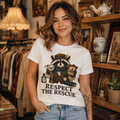 Respect The Rescue Raccoon Tee, Vintage Thrift Lover Shirt, Estate Sale Gift