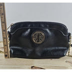 Black Leather Purse Gold Chain Strap Vintage Crossbody Bag