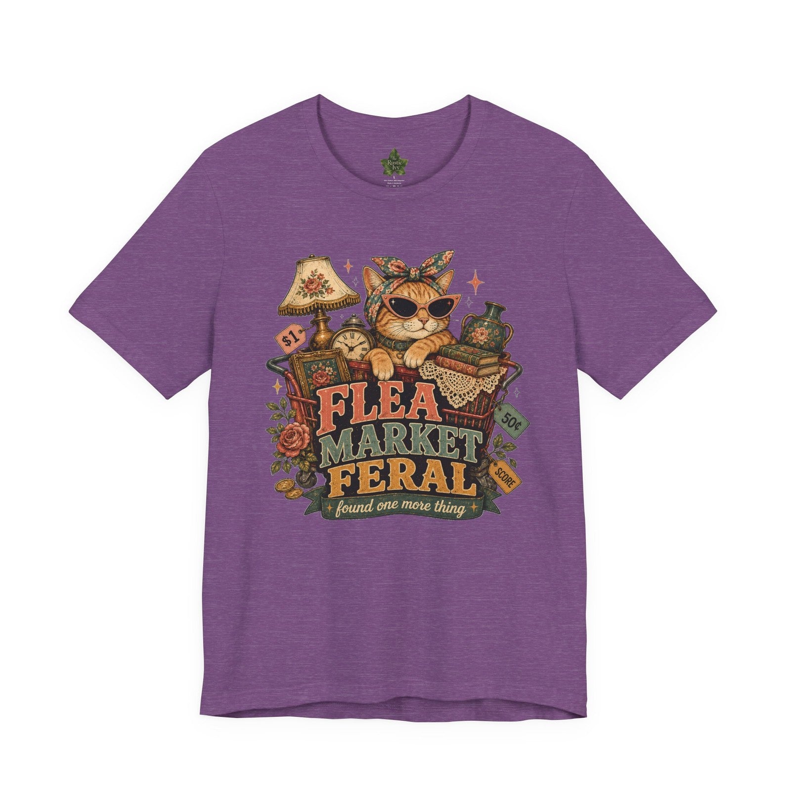 Flea Market Feral Shirt, Thrift Lover Orange Cat Graphic Tee
