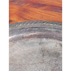 Vintage Silverplate Serving Tray 12 Inch Round Etched Floral Pattern