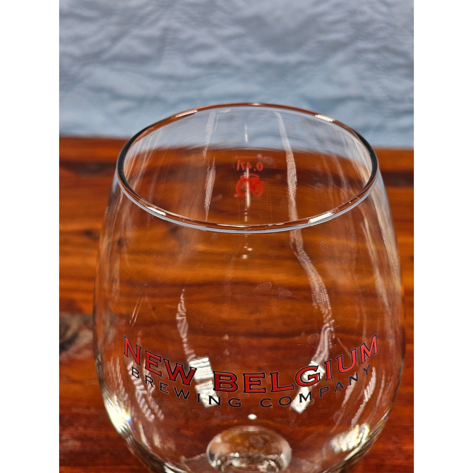 Vintage New Belgium Brewing Tulip Beer Glass Red Logo Stemmed