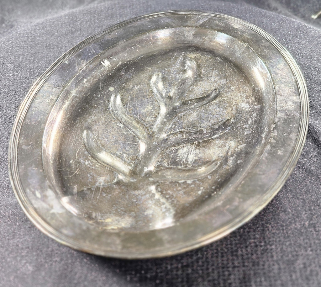 Vintage Silverplate Oval Well & Tree Meat Serving Platter Tray 15.5" x 11.5"