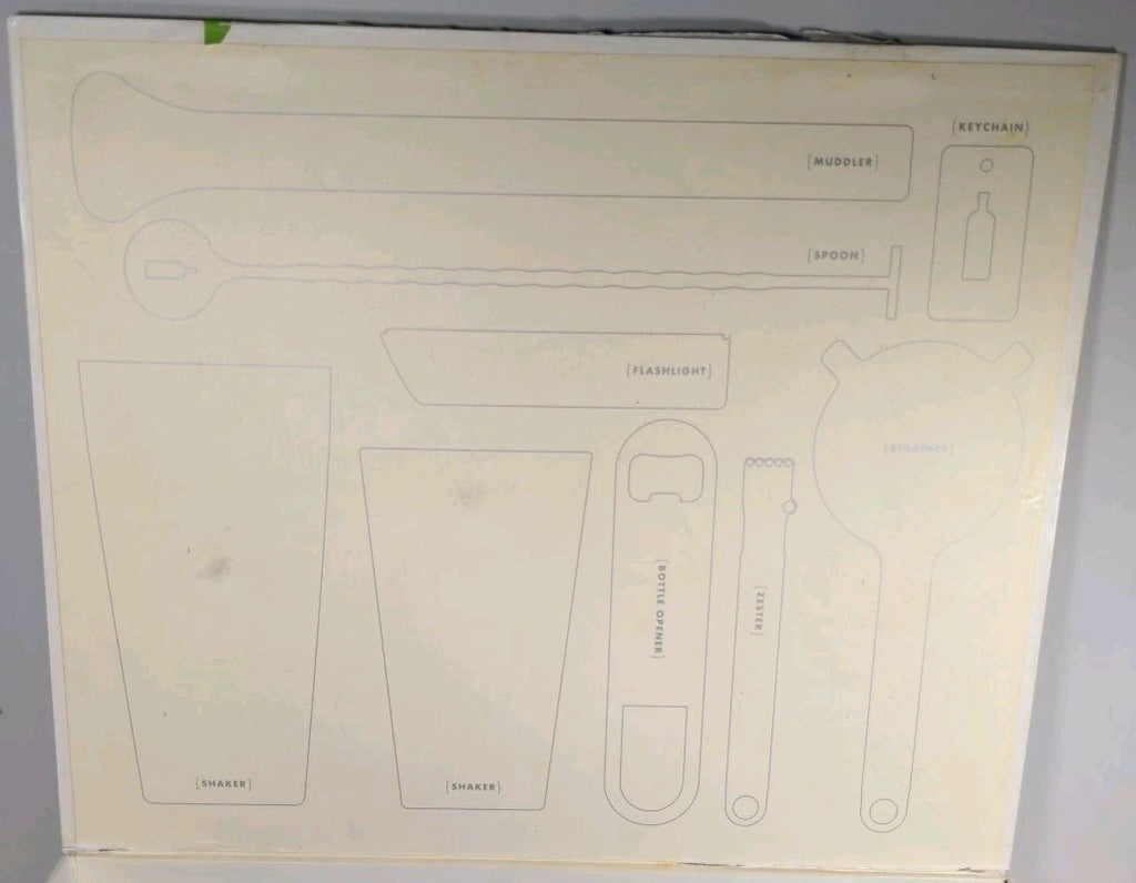 Absolut Vodka 9-Piece Bar Toolkit Set  Shaker Glass Muddler Strainer & More