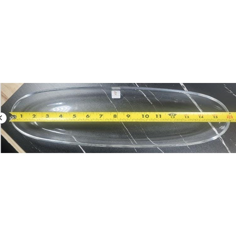 Caldier Italy Glass Oval Serving Plate 19 Inch Vintage Platter