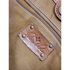 Patricia Nash Toscano Leather Tote Floral Tobacco Brown Handbag