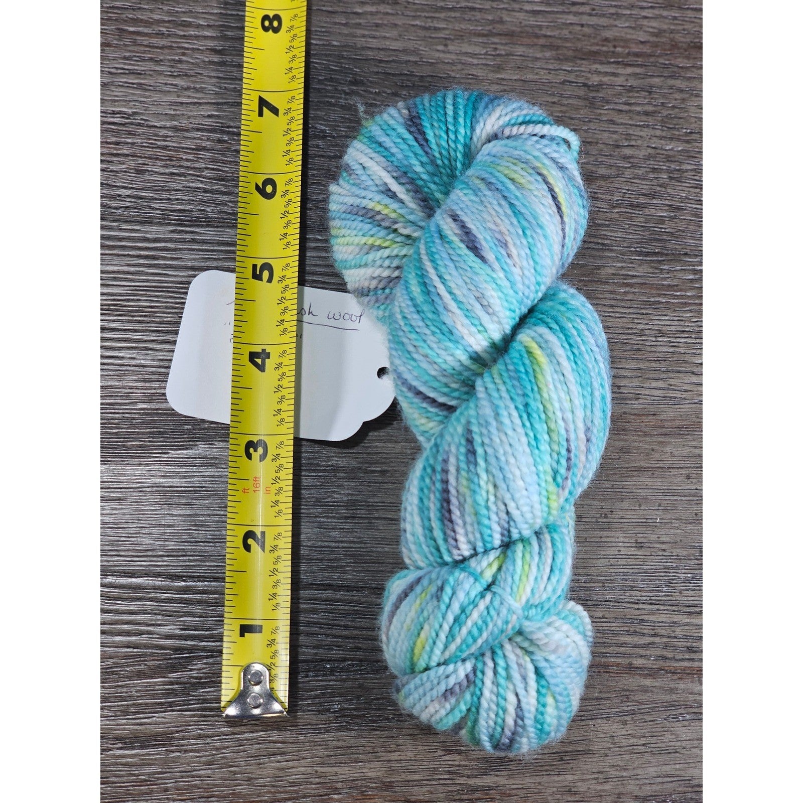 Hand Dyed Superwash Wool Yarn Lagoon Fingering Weight 130 Yards