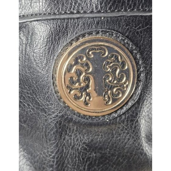 Black Leather Purse Gold Chain Strap Vintage Crossbody Bag