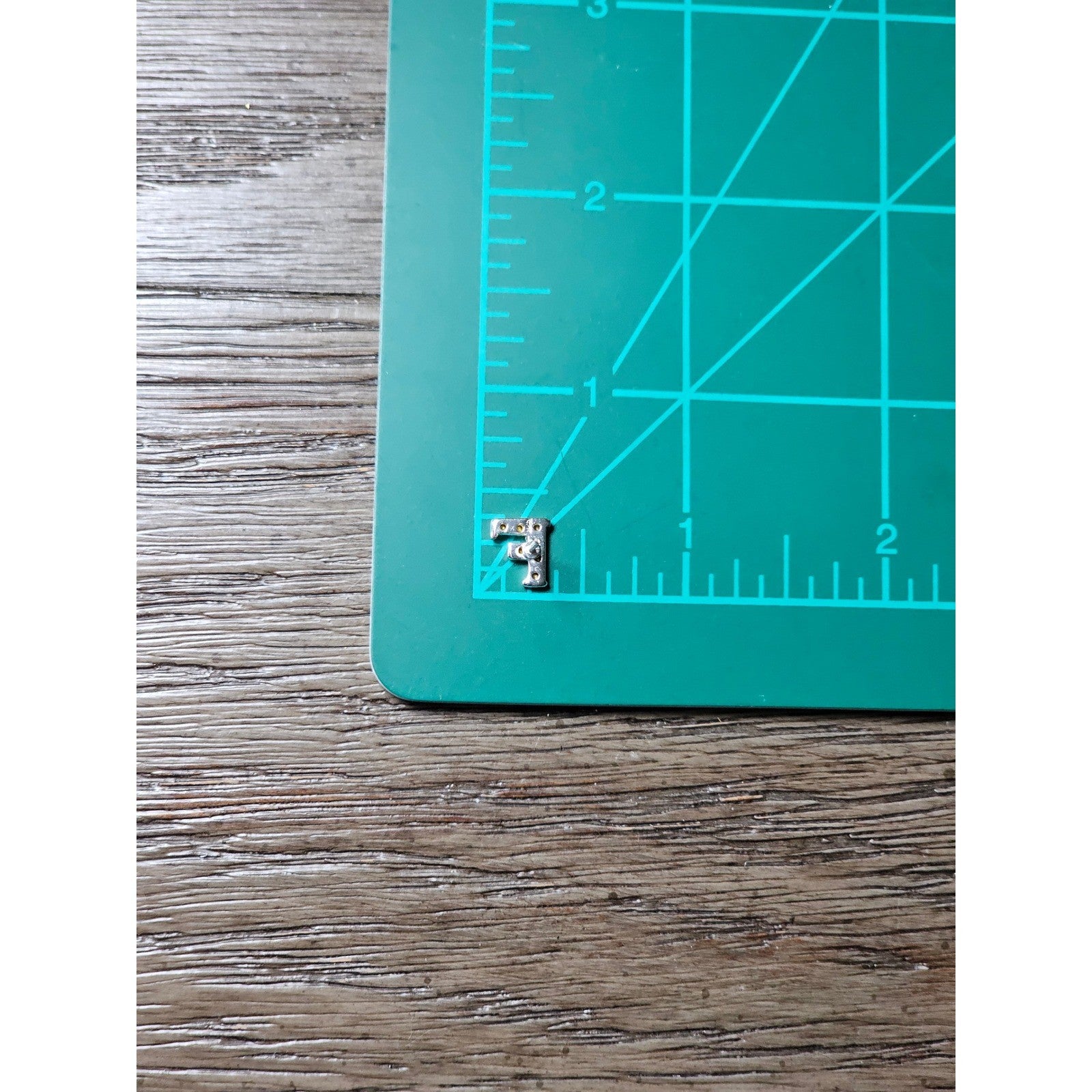 Vintage Rhinestone F Stud Earrings Silver Tone Initial Letter Posts