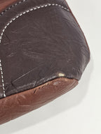 Stone & Co Shoulder Bag Purse Faux Leather Brown Cognac Zip Pockets