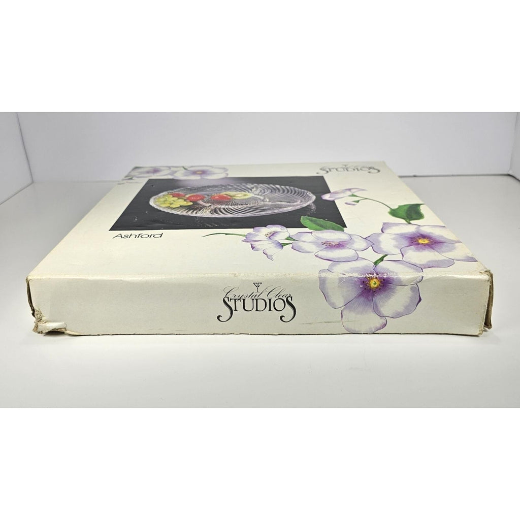 Crystal Clear Studios Ashford Glass Platter 11.25 Inch
